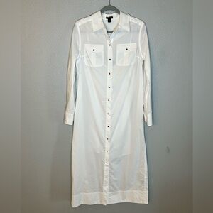 Karen Millen White Long Sleeve Shirt Dress